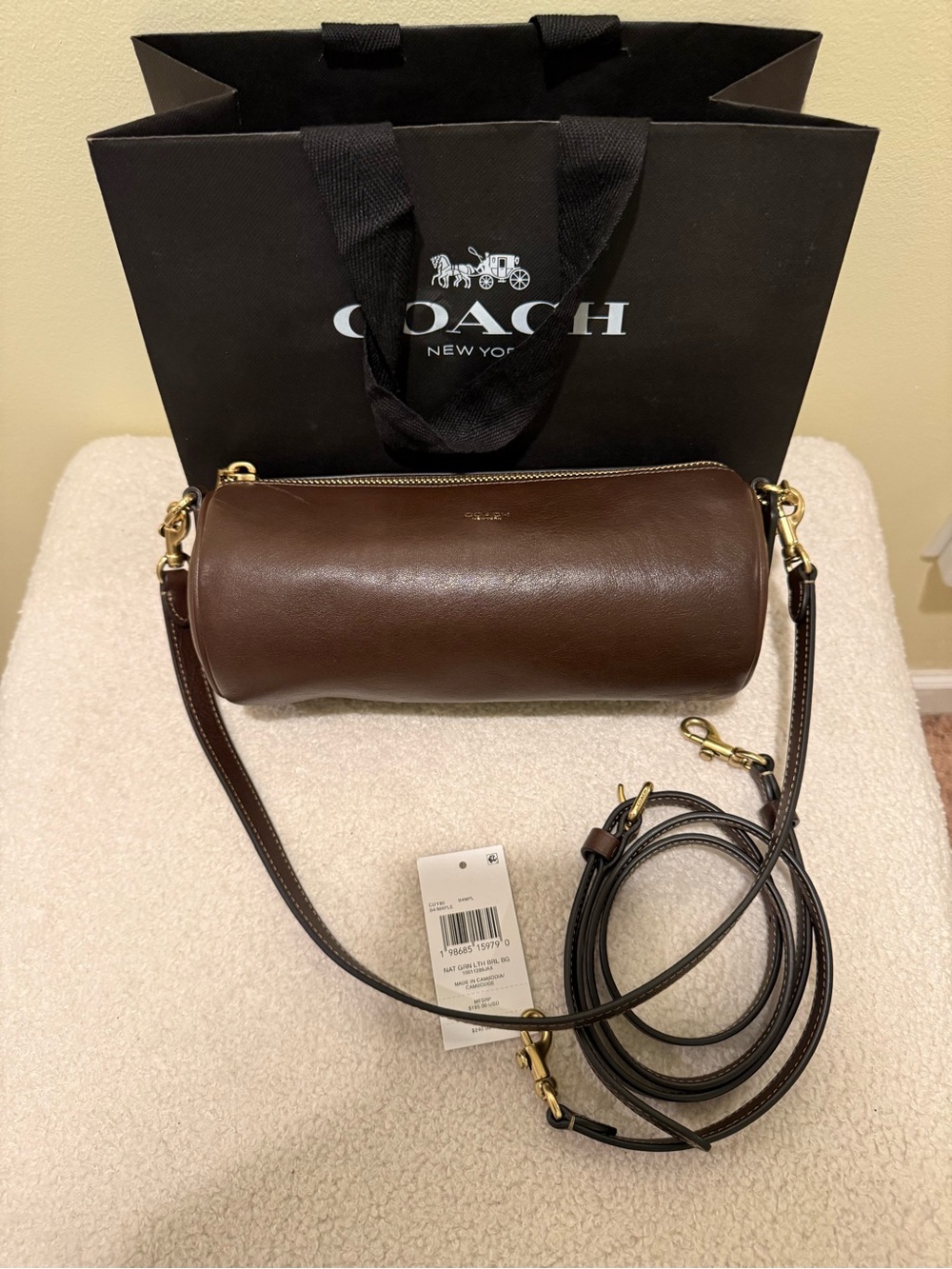 COACH BARREL BAG IN MAPLE – BRAND NEW WITH TAGS ✨